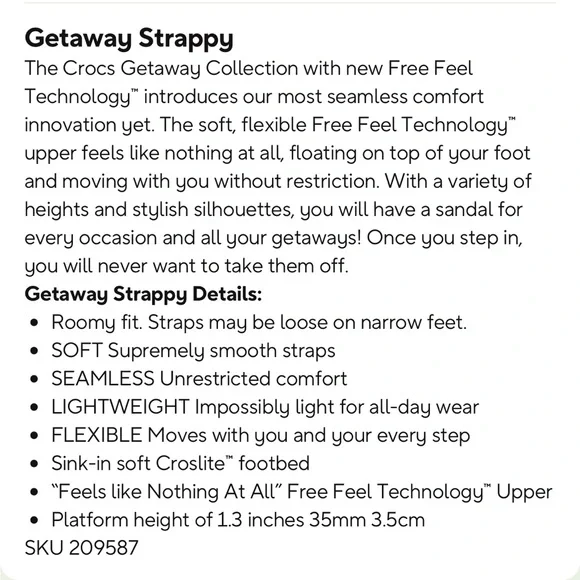 Crocs Getaway Strappy Sandal size 9 - Picture 5 of 8